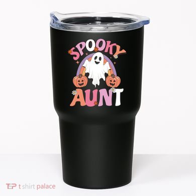 Family Retro Spooky Aunt Groovy Retro Halloween Ghost Costume Gift Tumbler