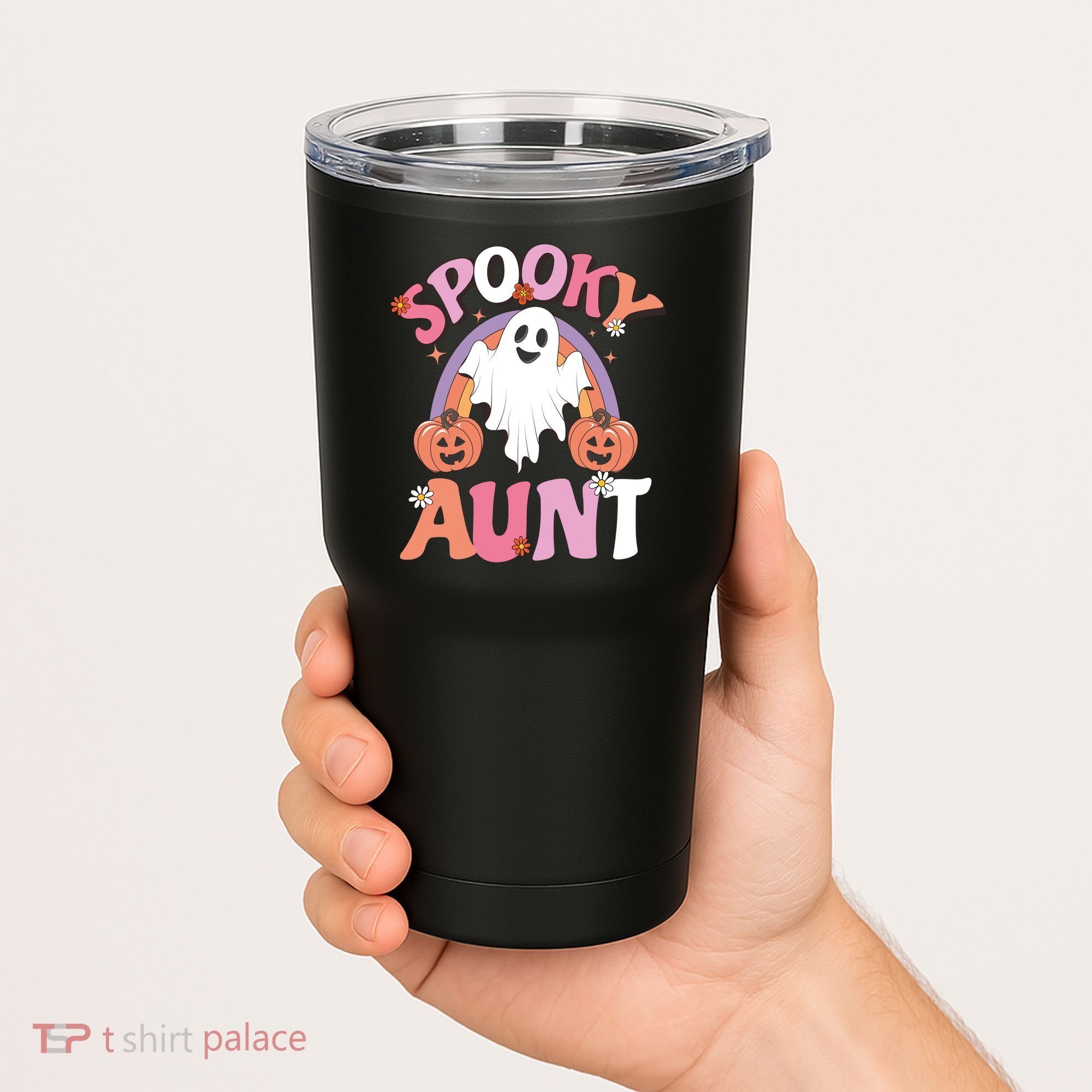 Family Retro Spooky Aunt Groovy Retro Halloween Ghost Costume Gift Tumbler