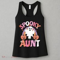 Family Retro Spooky Aunt Groovy Retro Halloween Ghost Costume Gift Women's Tank Top thumb 3