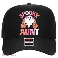Family Retro Spooky Aunt Groovy Retro Halloween Ghost Costume Gift Hat thumb 0