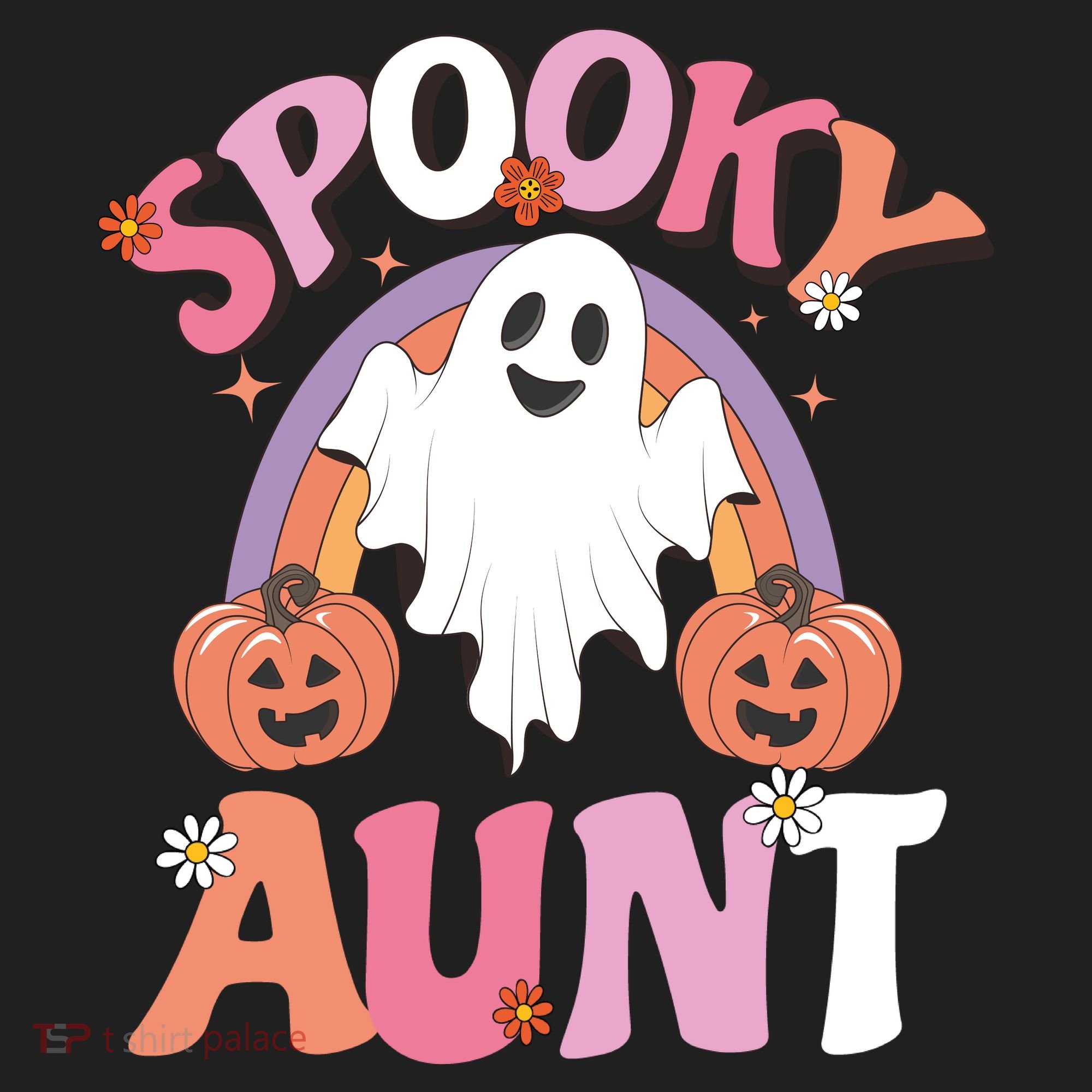 Family Retro Spooky Aunt Groovy Retro Halloween Ghost Costume Gift Hat