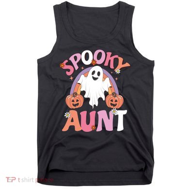 Family Retro Spooky Aunt Groovy Retro Halloween Ghost Costume Gift Tank Top