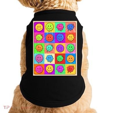 Funny Retro Trippy Smiley Pop Art Poster Doggie Tank