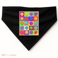 Funny Retro Trippy Smiley Pop Art Poster USA-Made Doggie Bandana thumb 0