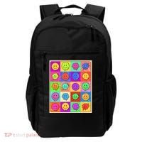 Funny Retro Trippy Smiley Pop Art Poster Backpack thumb 0