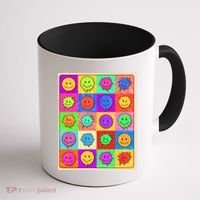 Funny Retro Trippy Smiley Pop Art Poster Coffee Mug thumb 1