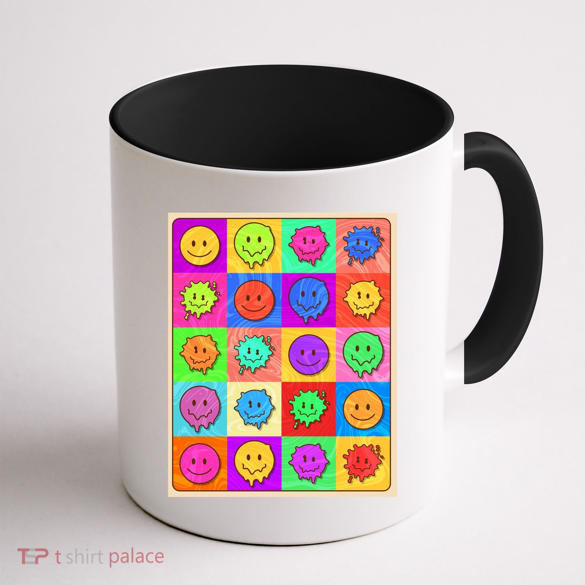 Funny Retro Trippy Smiley Pop Art Poster Coffee Mug