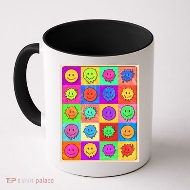 Funny Retro Trippy Smiley Pop Art Poster Coffee Mug