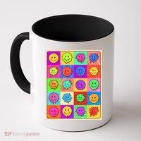 Funny Retro Trippy Smiley Pop Art Poster Coffee Mug thumb 0