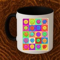 Funny Retro Trippy Smiley Pop Art Poster Coffee Mug thumb 2