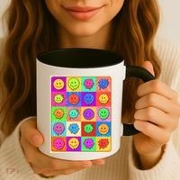 Funny Retro Trippy Smiley Pop Art Poster Coffee Mug thumb 3