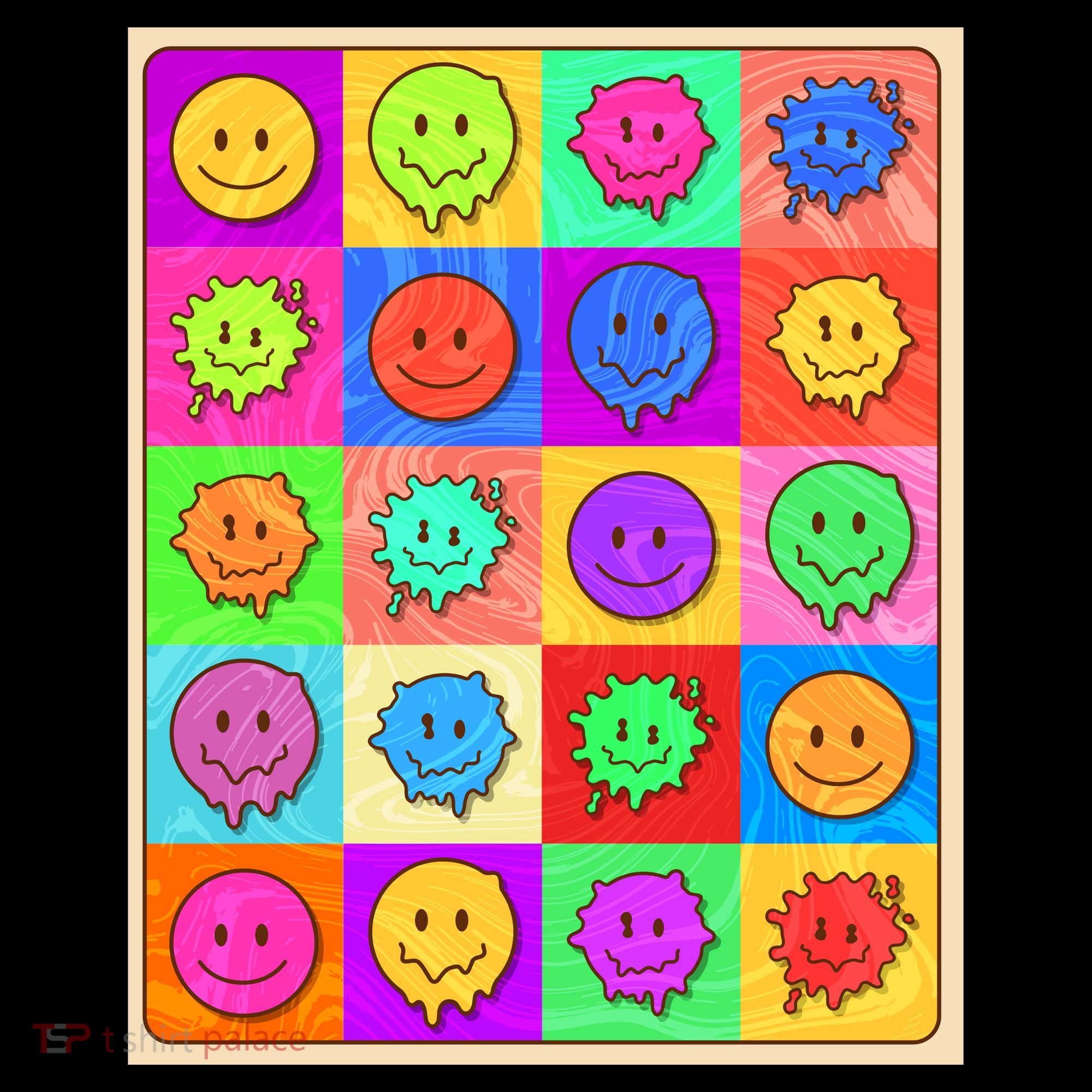 Funny Retro Trippy Smiley Pop Art Poster Coffee Mug