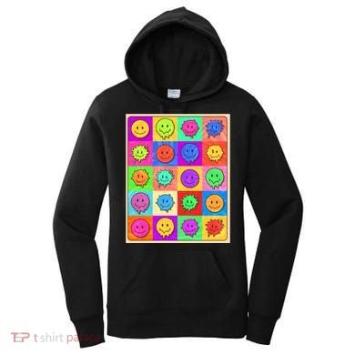 Funny Retro Trippy Smiley Pop Art Poster Women's Hoodie