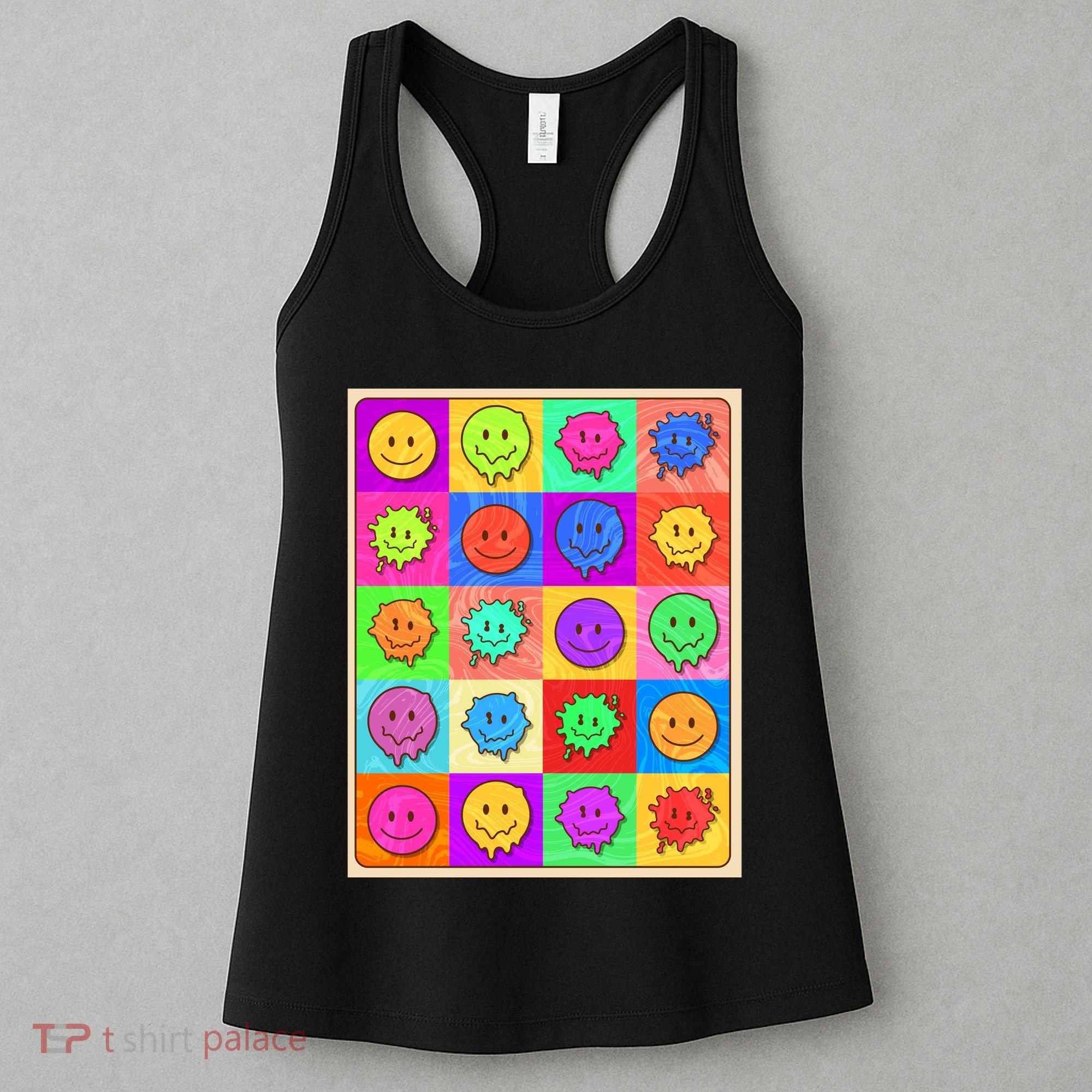 Funny Retro Trippy Smiley Pop Art Poster Women's Tank Top
