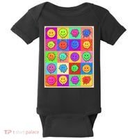 Funny Retro Trippy Smiley Pop Art Poster Baby Bodysuit thumb 0