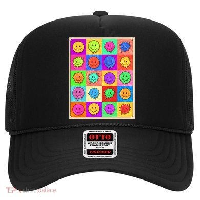 Funny Retro Trippy Smiley Pop Art Poster Hat