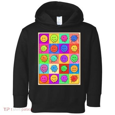 Funny Retro Trippy Smiley Pop Art Poster Toddler Hoodie