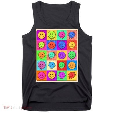 Funny Retro Trippy Smiley Pop Art Poster Tank Top