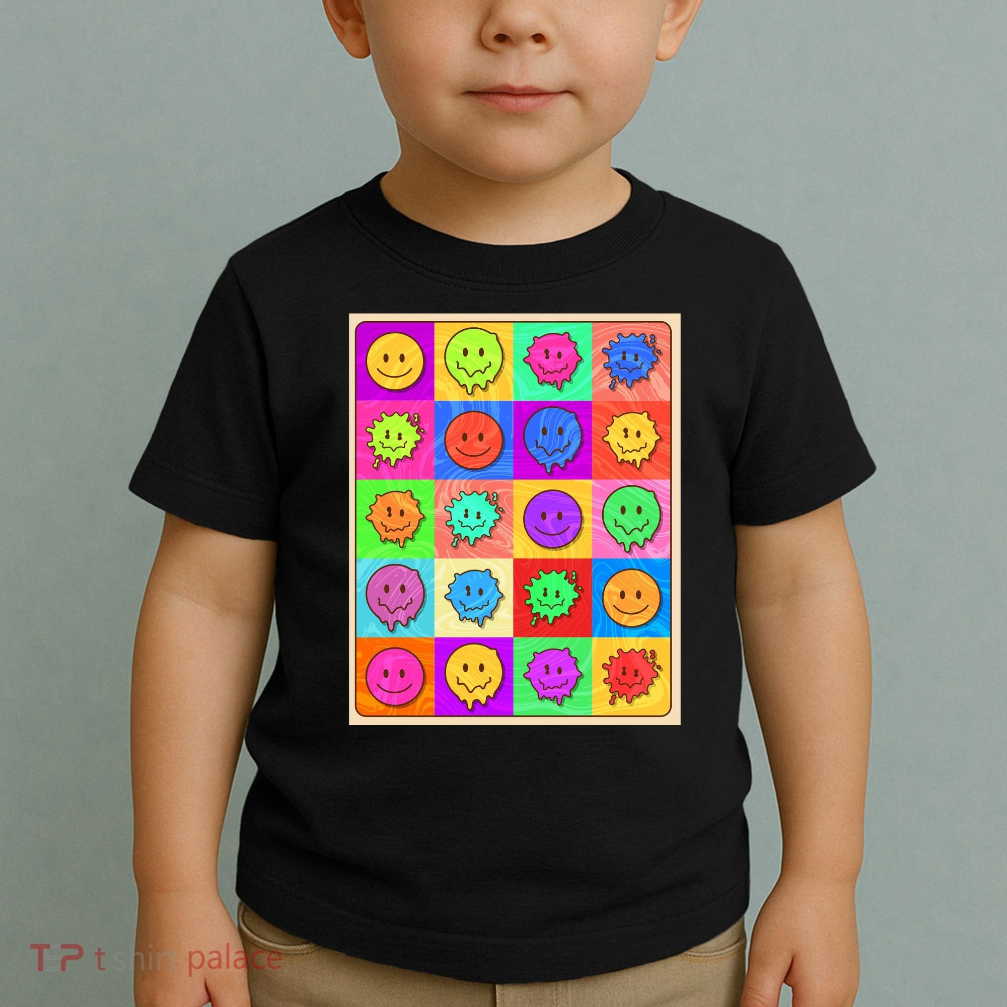 Funny Retro Trippy Smiley Pop Art Poster Toddler T-Shirt