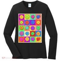 Funny Retro Trippy Smiley Pop Art Poster Women's Long Sleeve Shirt thumb 0