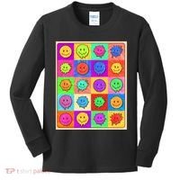 Funny Retro Trippy Smiley Pop Art Poster Kids Long Sleeve Shirt thumb 0