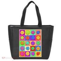 Funny Retro Trippy Smiley Pop Art Poster Tote Bag thumb 0