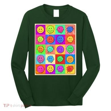 Funny Retro Trippy Smiley Pop Art Poster Long Sleeve Shirt
