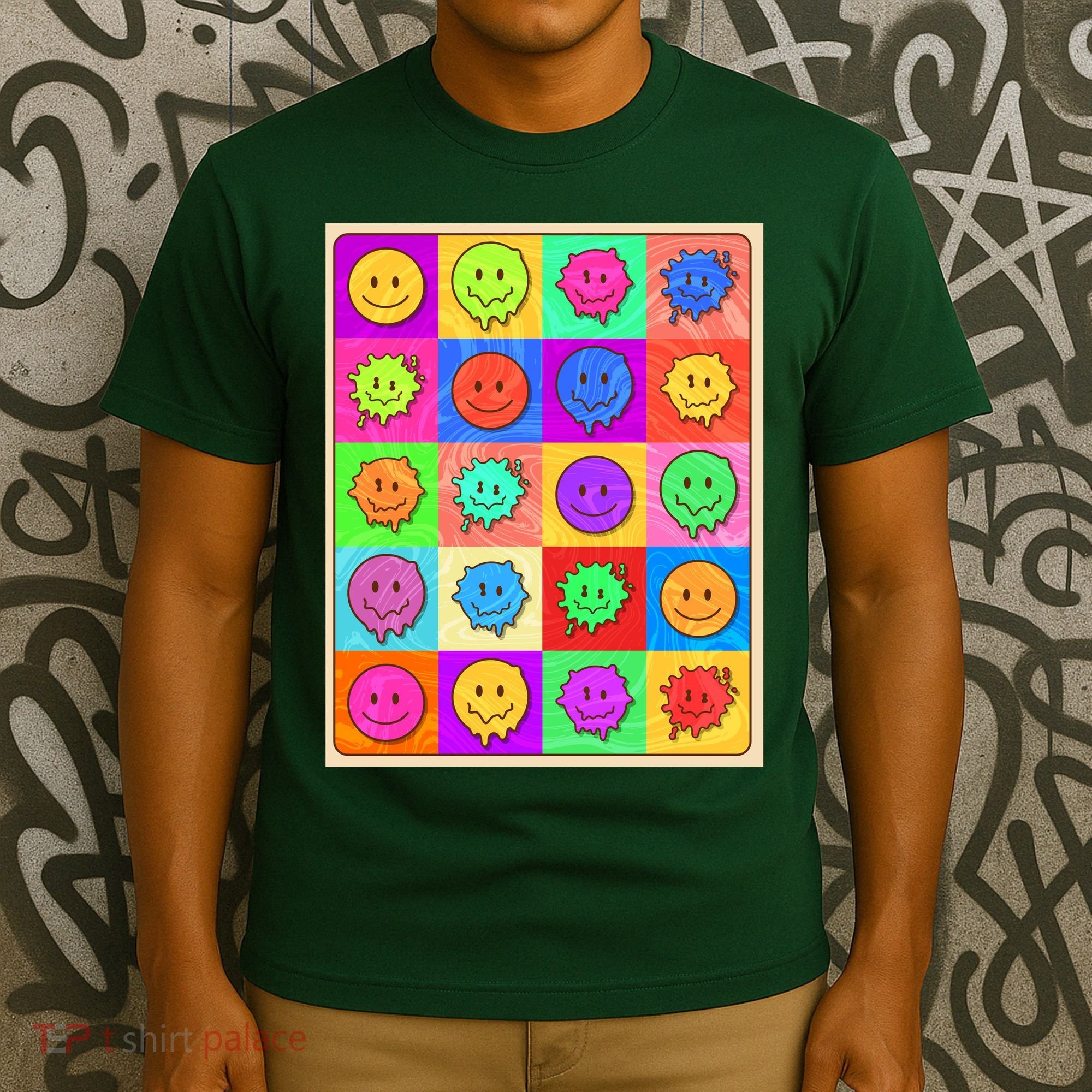 Funny Retro Trippy Smiley Pop Art Poster T-Shirt