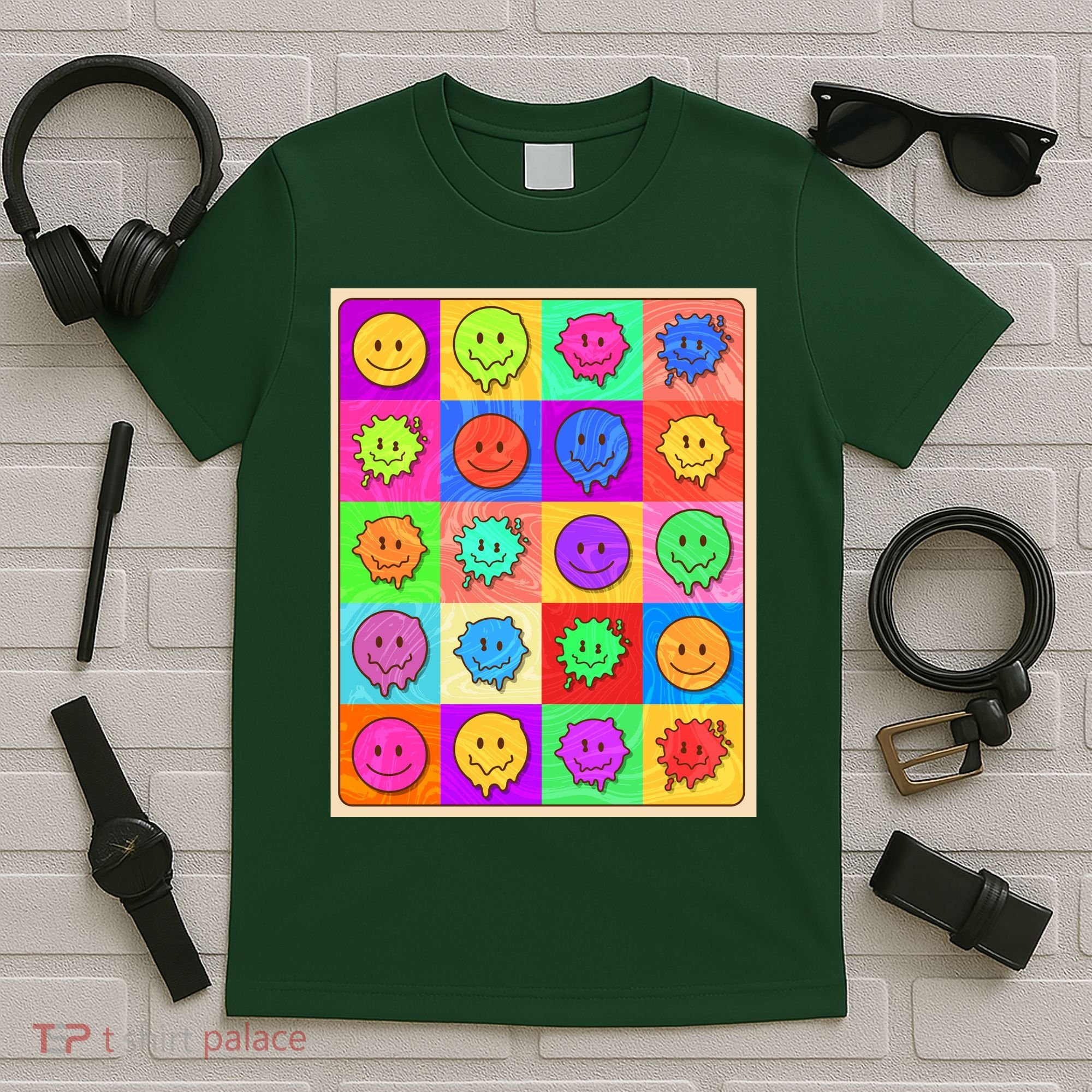 Funny Retro Trippy Smiley Pop Art Poster T-Shirt