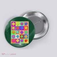 Funny Retro Trippy Smiley Pop Art Poster Button thumb 0