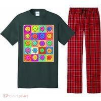 Funny Retro Trippy Smiley Pop Art Poster Pajama Set thumb 0