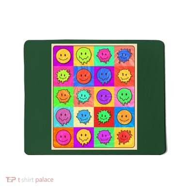 Funny Retro Trippy Smiley Pop Art Poster Mousepad
