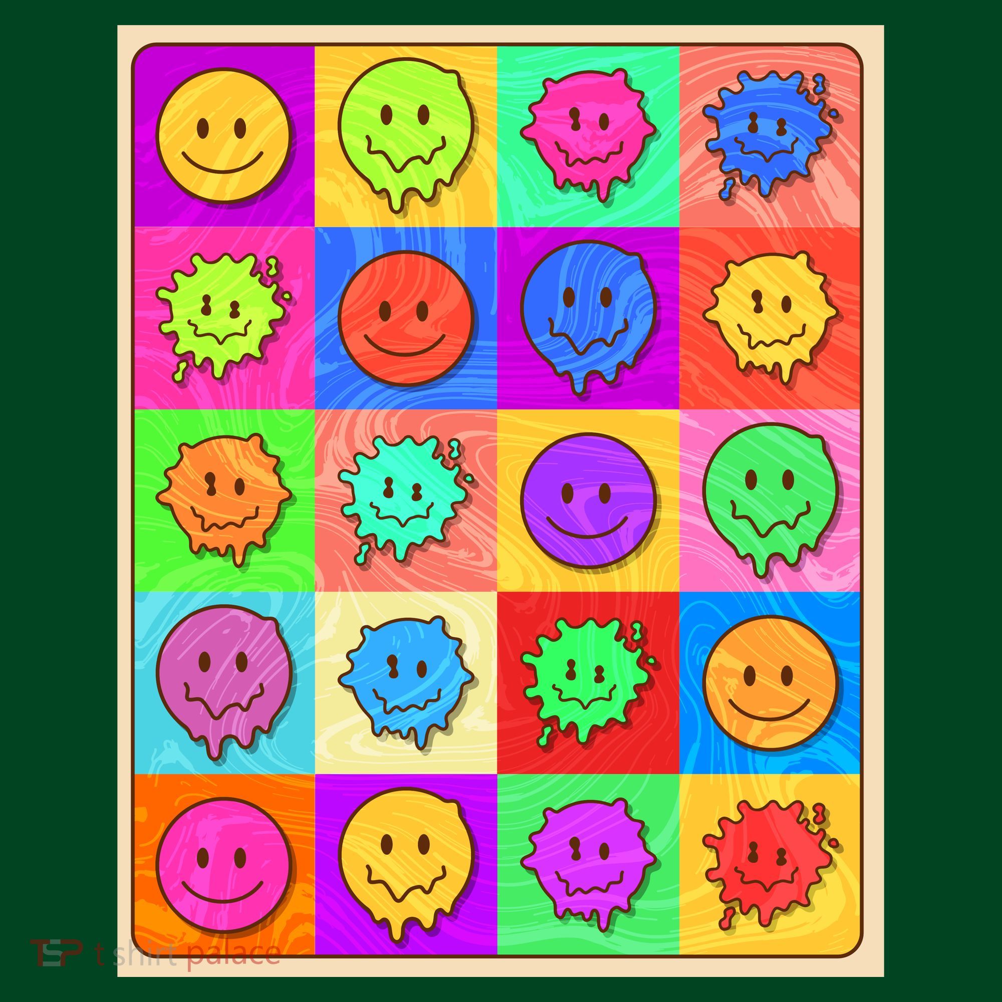 Funny Retro Trippy Smiley Pop Art Poster Visor