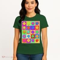 Funny Retro Trippy Smiley Pop Art Poster Women's T-Shirt thumb 4