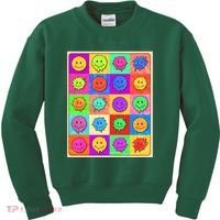 Funny Retro Trippy Smiley Pop Art Poster Kids Sweatshirt thumb 0