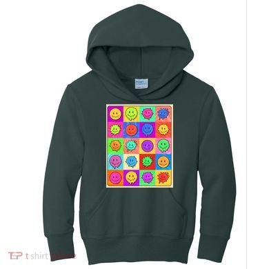 Funny Retro Trippy Smiley Pop Art Poster Kids Hoodie