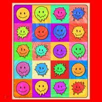 Funny Retro Trippy Smiley Pop Art Poster Santa Hat thumb 1