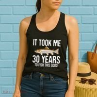 Funny Rainbow Trout Fishing 30th Birthday 30 Years To Fish Women's Tank Top thumb 2
