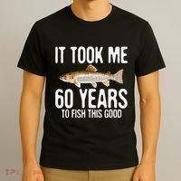 Funny Rainbow Trout Fishing 60th Birthday 60 Years To Fish T-Shirt thumb 3