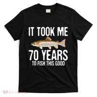 Funny Rainbow Trout Fishing 70th Birthday 70 Years To Fish T-Shirt thumb 0