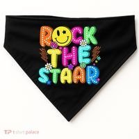 Funny Rock The Test Testing Day Teacher Student Motivational USA-Made Doggie Bandana thumb 0