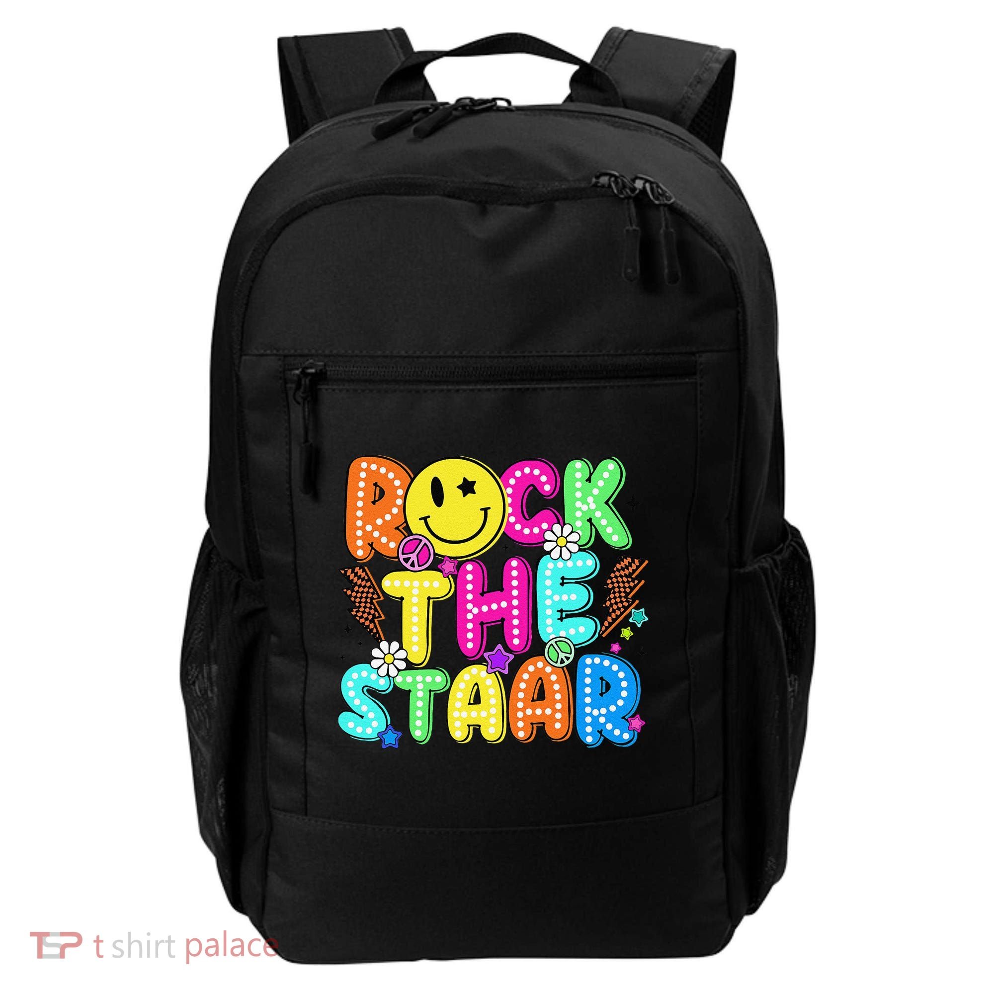 Funny Rock The Test Testing Day Teacher Student Motivational Backpack