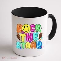 Funny Rock The Test Testing Day Teacher Student Motivational Coffee Mug thumb 1