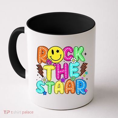 Funny Rock The Test Testing Day Teacher Student Motivational Coffee Mug