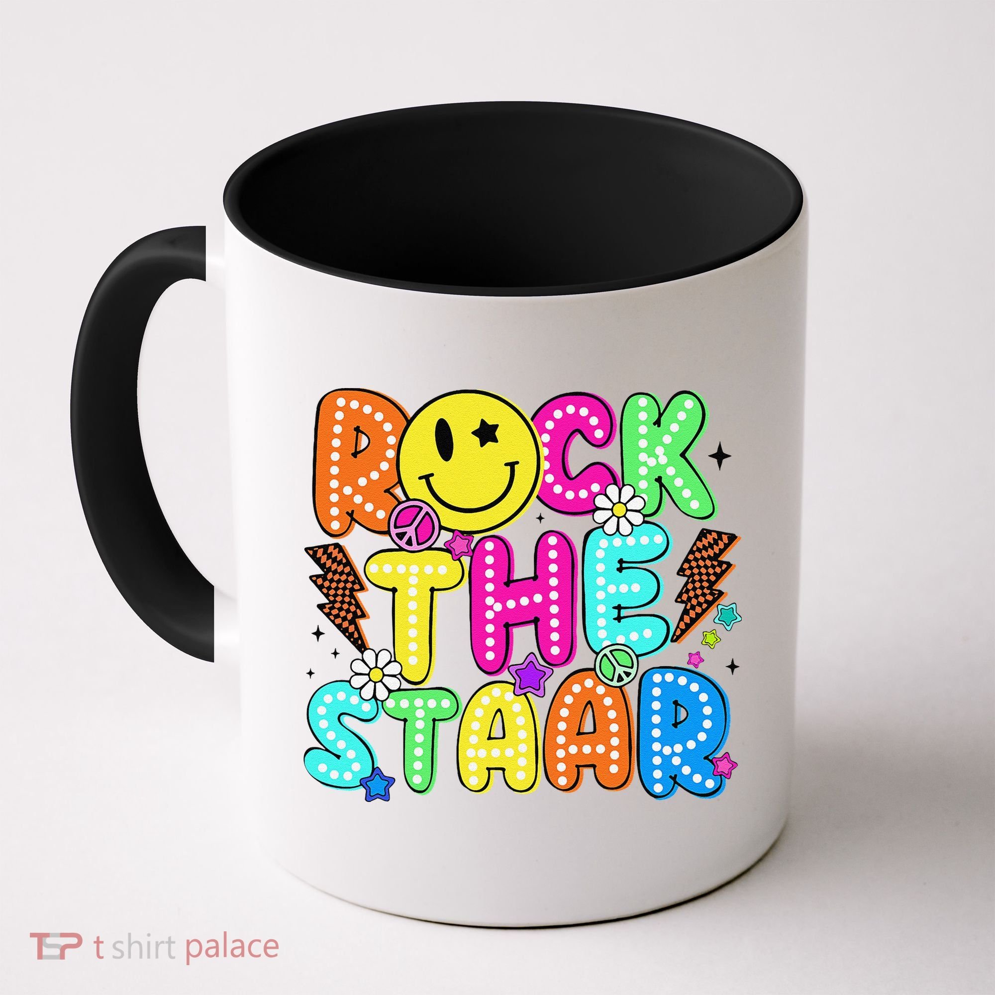 Funny Rock The Test Testing Day Teacher Student Motivational Coffee Mug