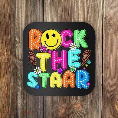 Funny Rock The Test Testing Day Teacher Student Motivational Coaster