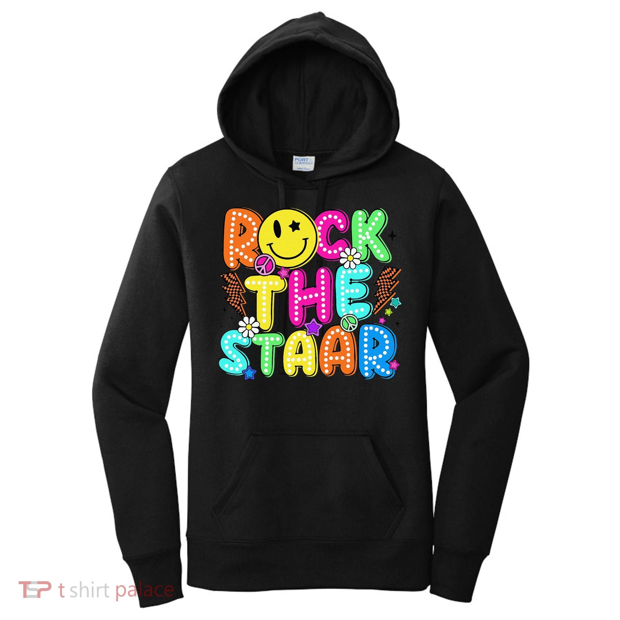 Funny Rock The Test Testing Day Teacher Student Motivational Women's Hoodie