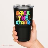 Funny Rock The Test Testing Day Teacher Student Motivational Tumbler thumb 2