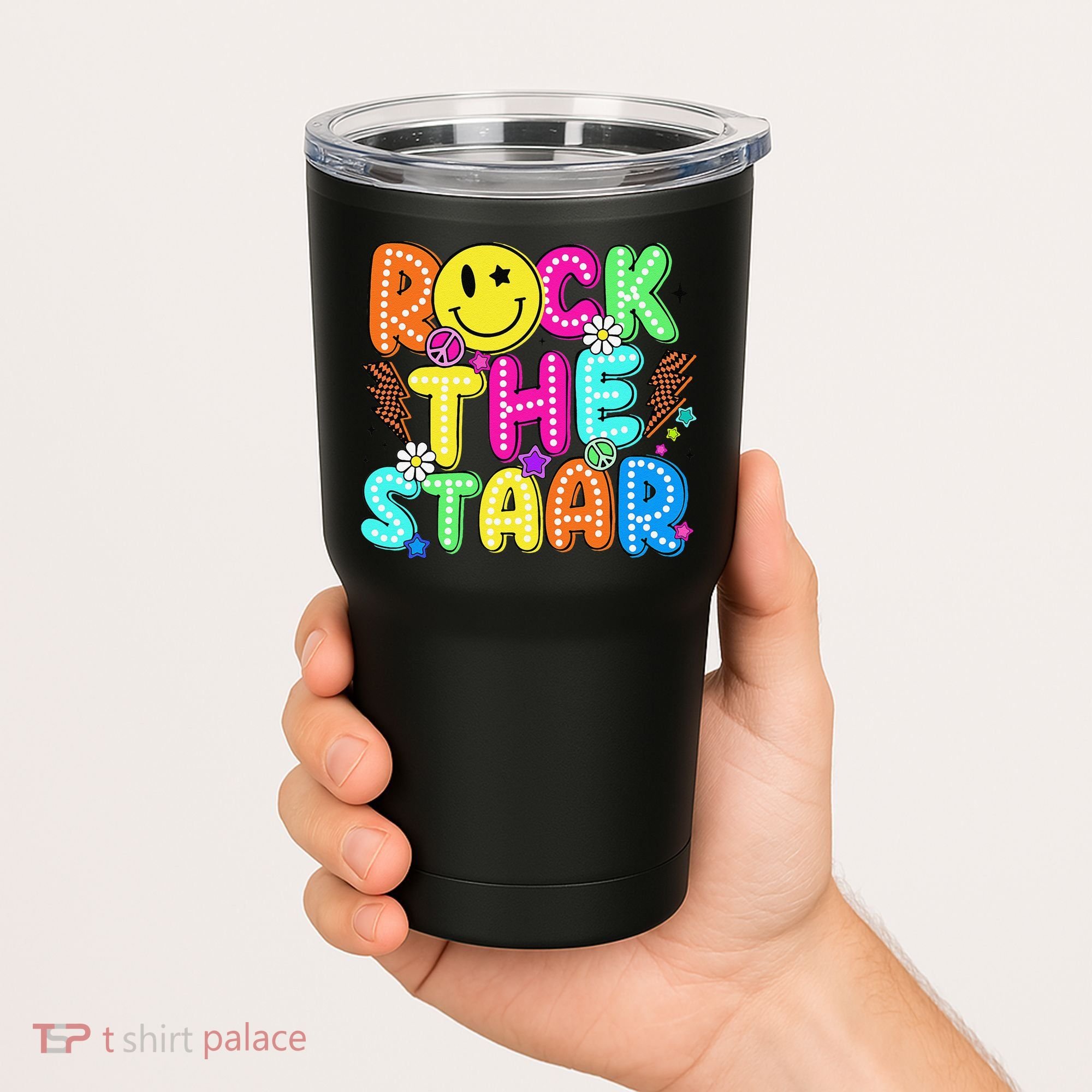 Funny Rock The Test Testing Day Teacher Student Motivational Tumbler