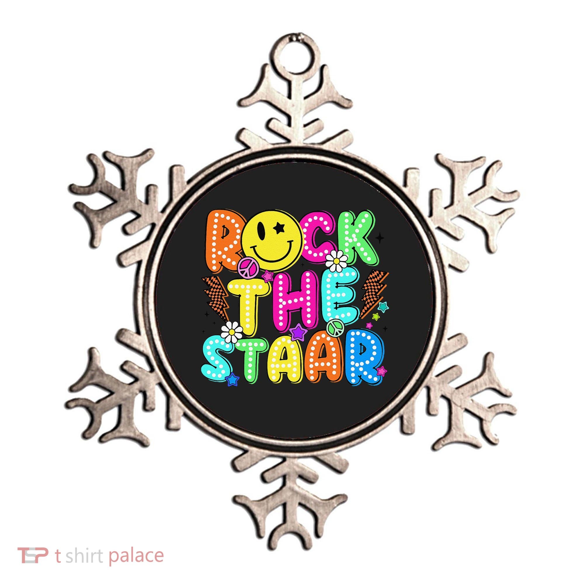 Funny Rock The Test Testing Day Teacher Student Motivational Ornament